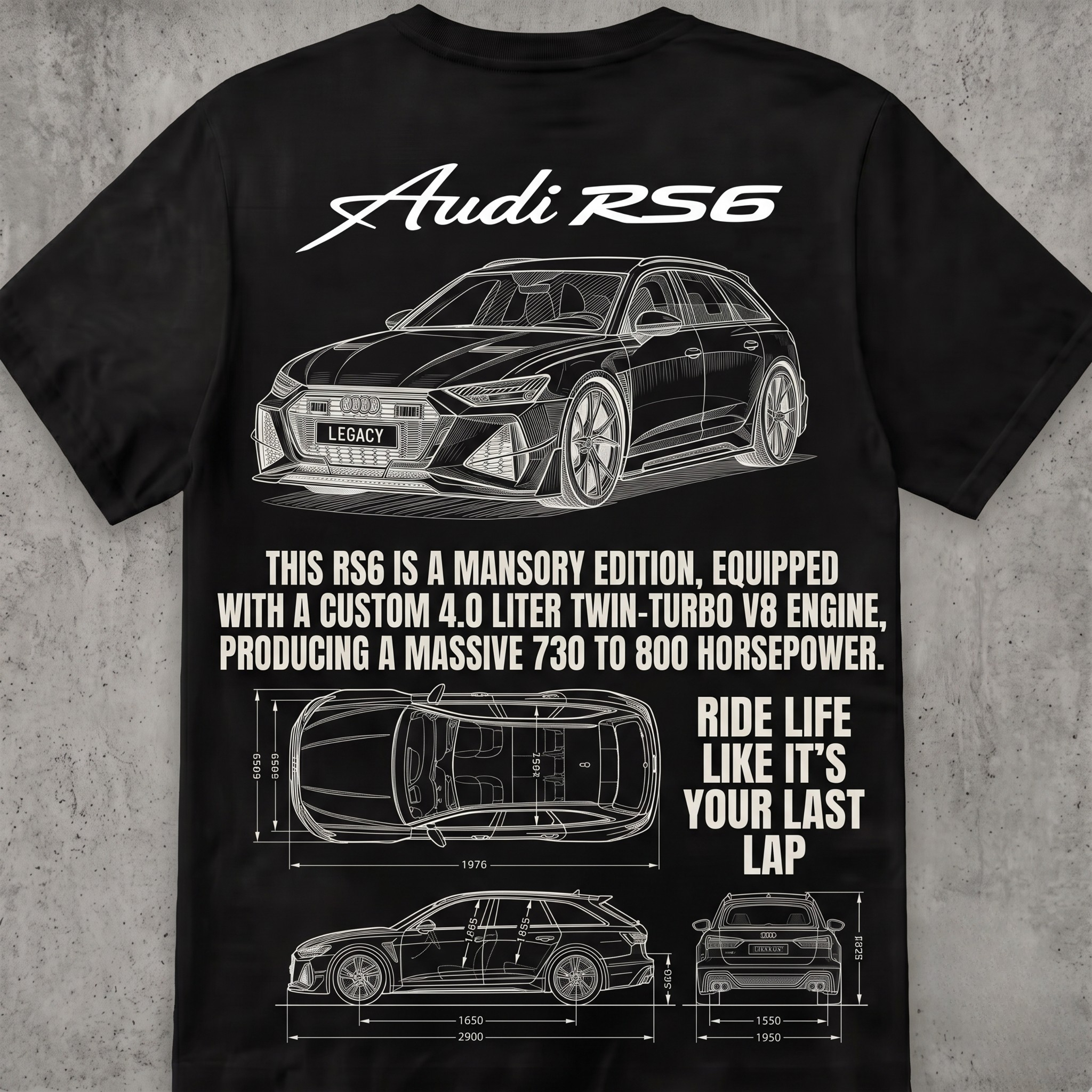 RS6 Tee Blueprint style