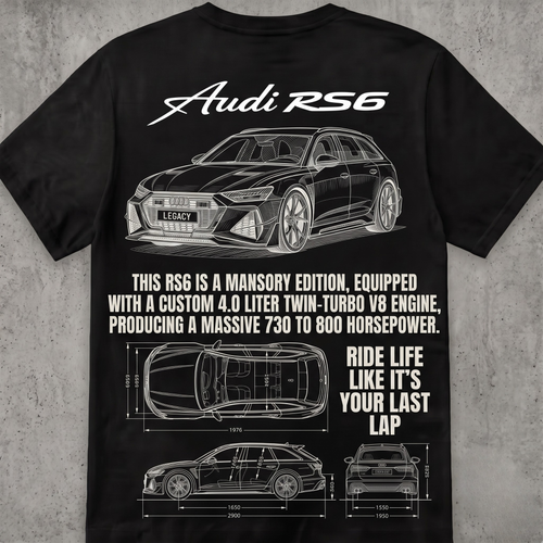 RS6 Tee Blueprint style