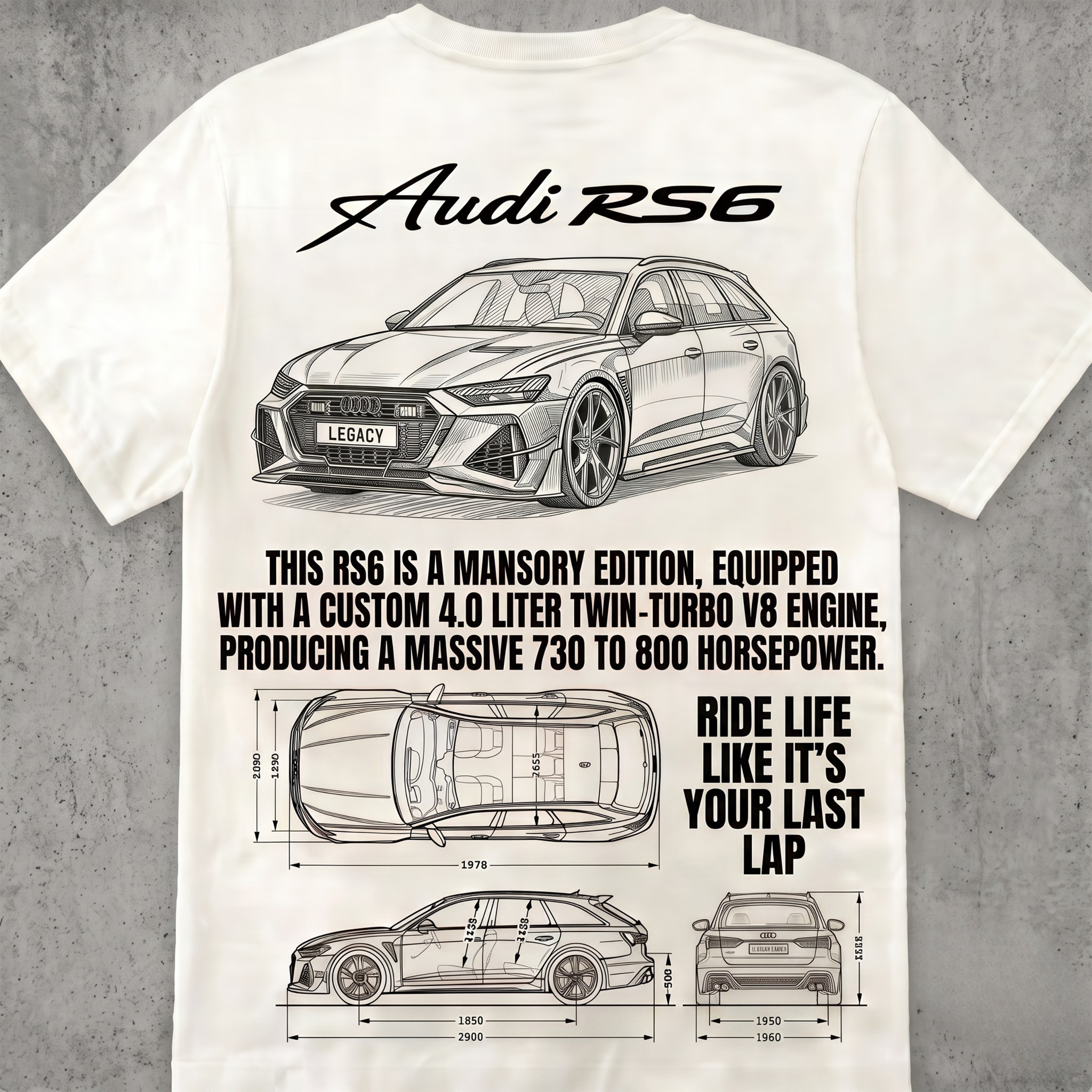 RS6 Tee Blueprint style