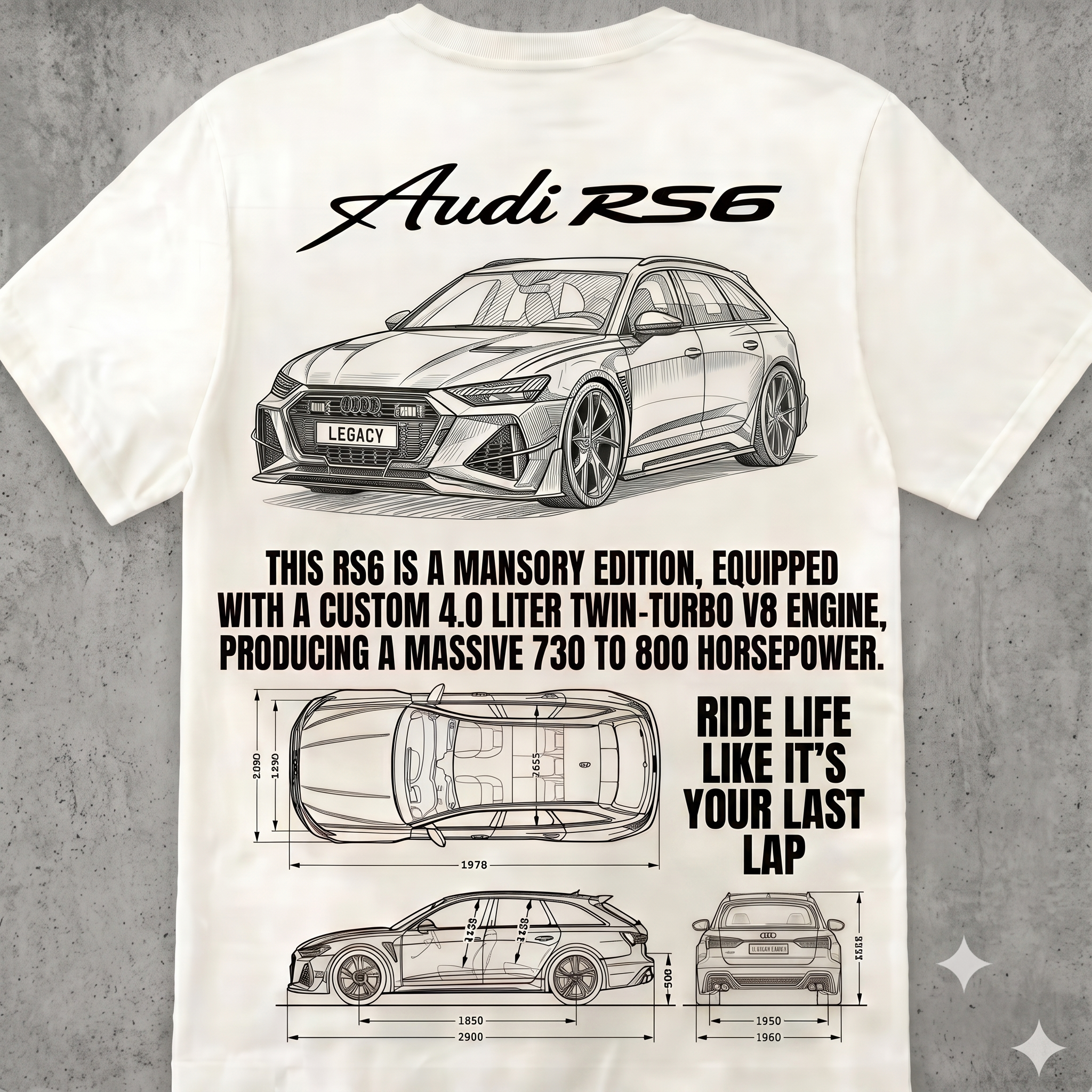 RS6 Tee Blueprint style